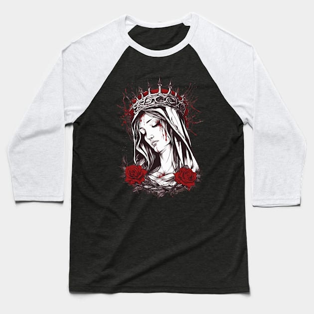 Virgin Mary Baseball T-Shirt by animegirlnft